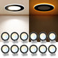 6'' Recessed LED Ceiling Night Light 12W, Black Downlights, 12pcs 6CCT Dimmable