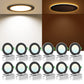 4'' Recessed LED Ceiling Night Light 9W, Black Downlights, 12pcs 6CCT Dimmable