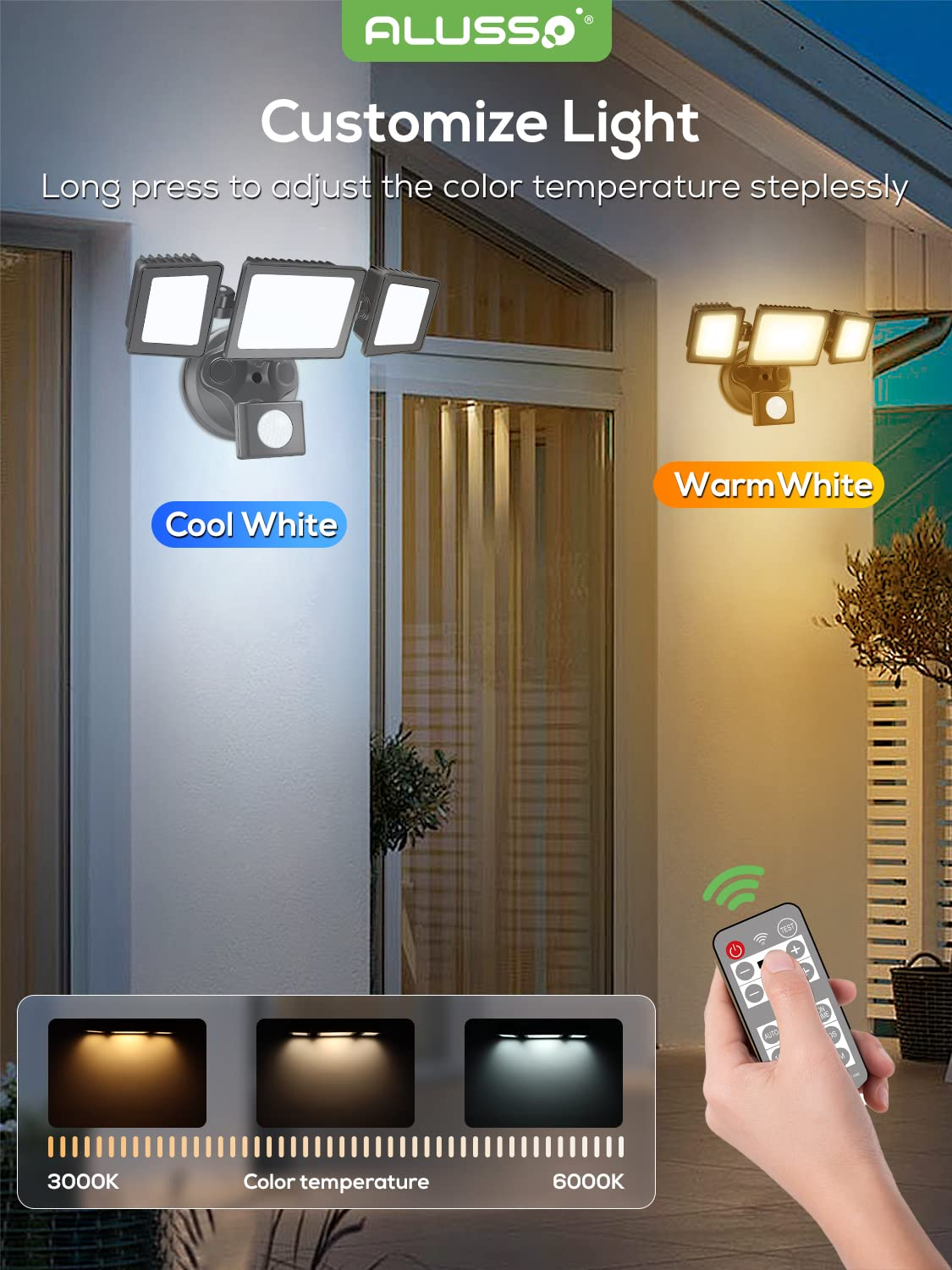 ALUSSO LED Security Lights Outdoor with Sensor